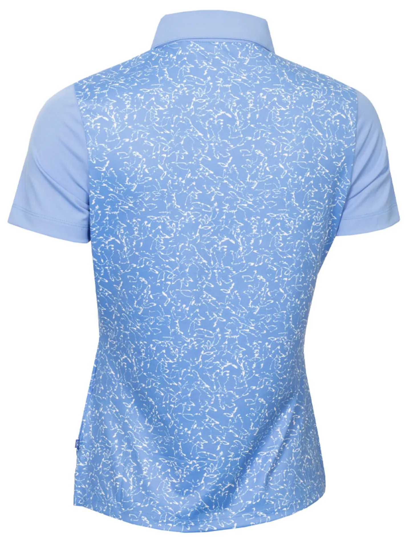 Women Calvin Klein Womens Harmony Printed Polo Shirt - Cornflower Blue