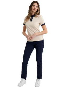 Women Calvin Klein Womens Layla Short Sleeve Polo - Tapioca
