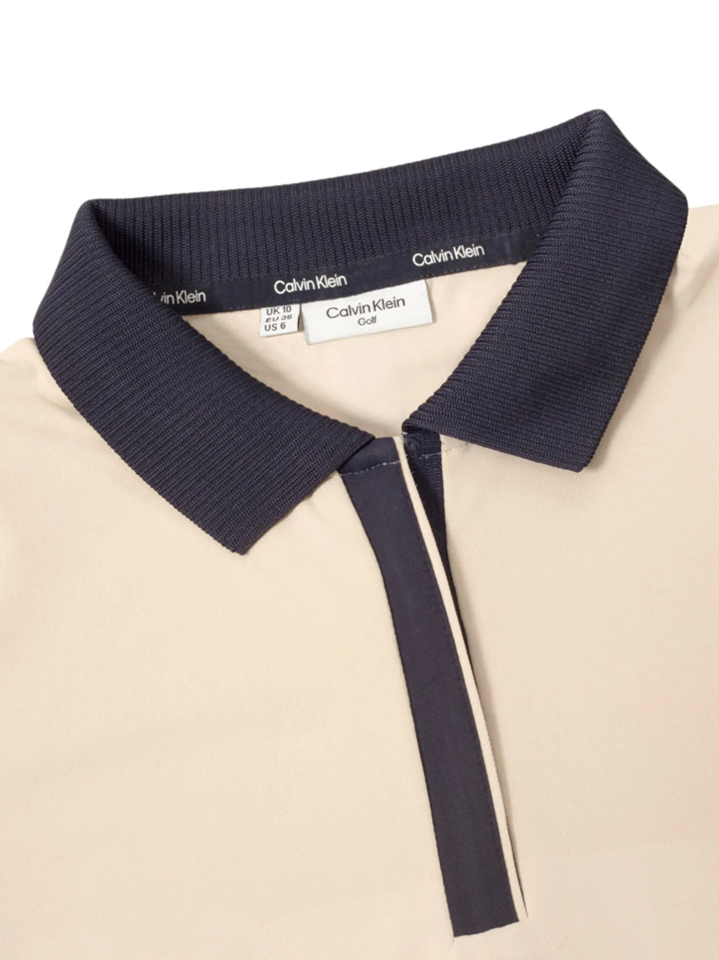 Women Calvin Klein Womens Mila Long Sleeve Polo - Tapioca