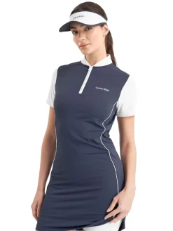 Women Calvin Klein Womens Monroe Short Sleeve Dress - Navy