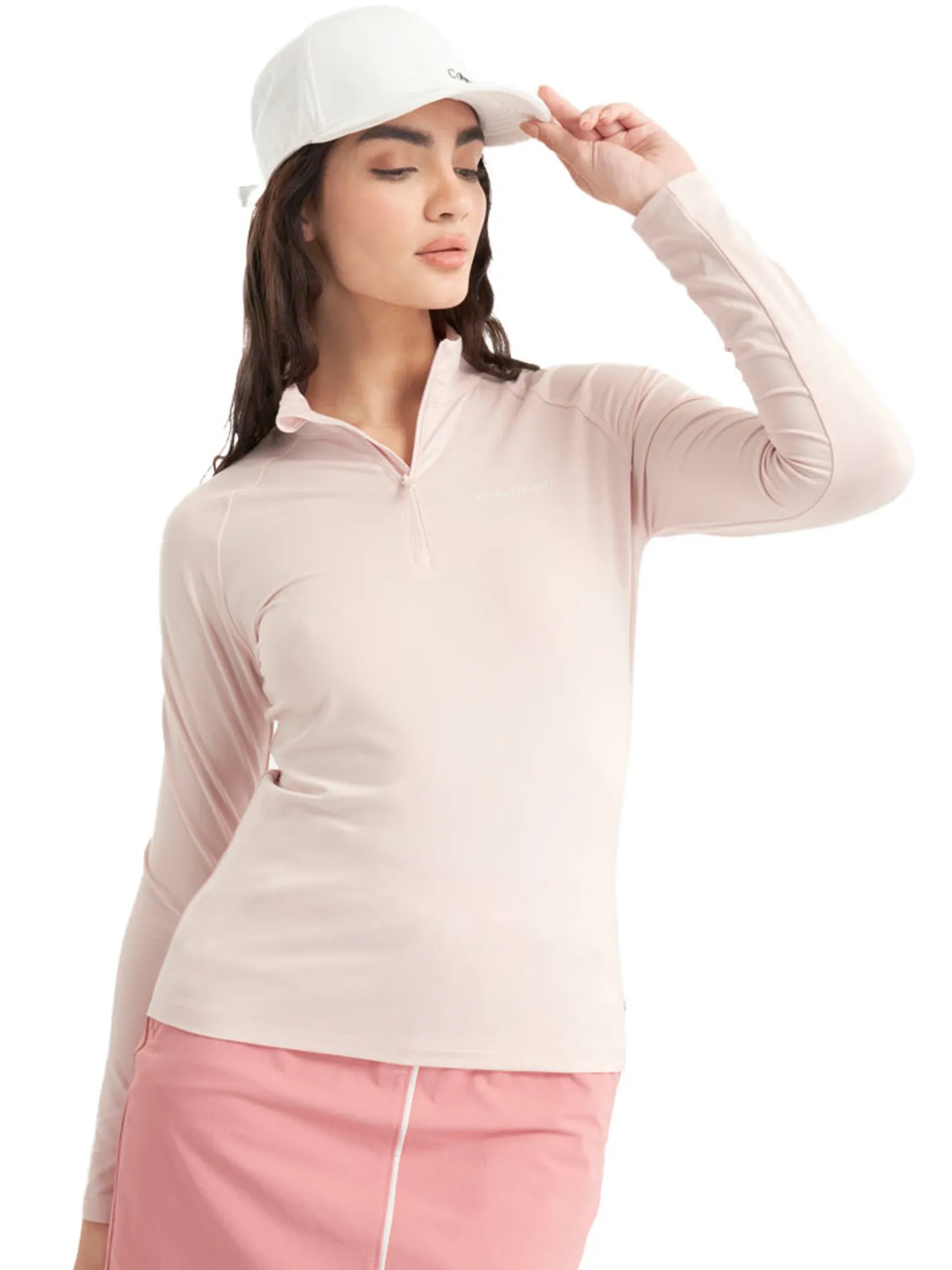 Women Calvin Klein Womens San Marco's 1/4-Zip - Shell Pink
