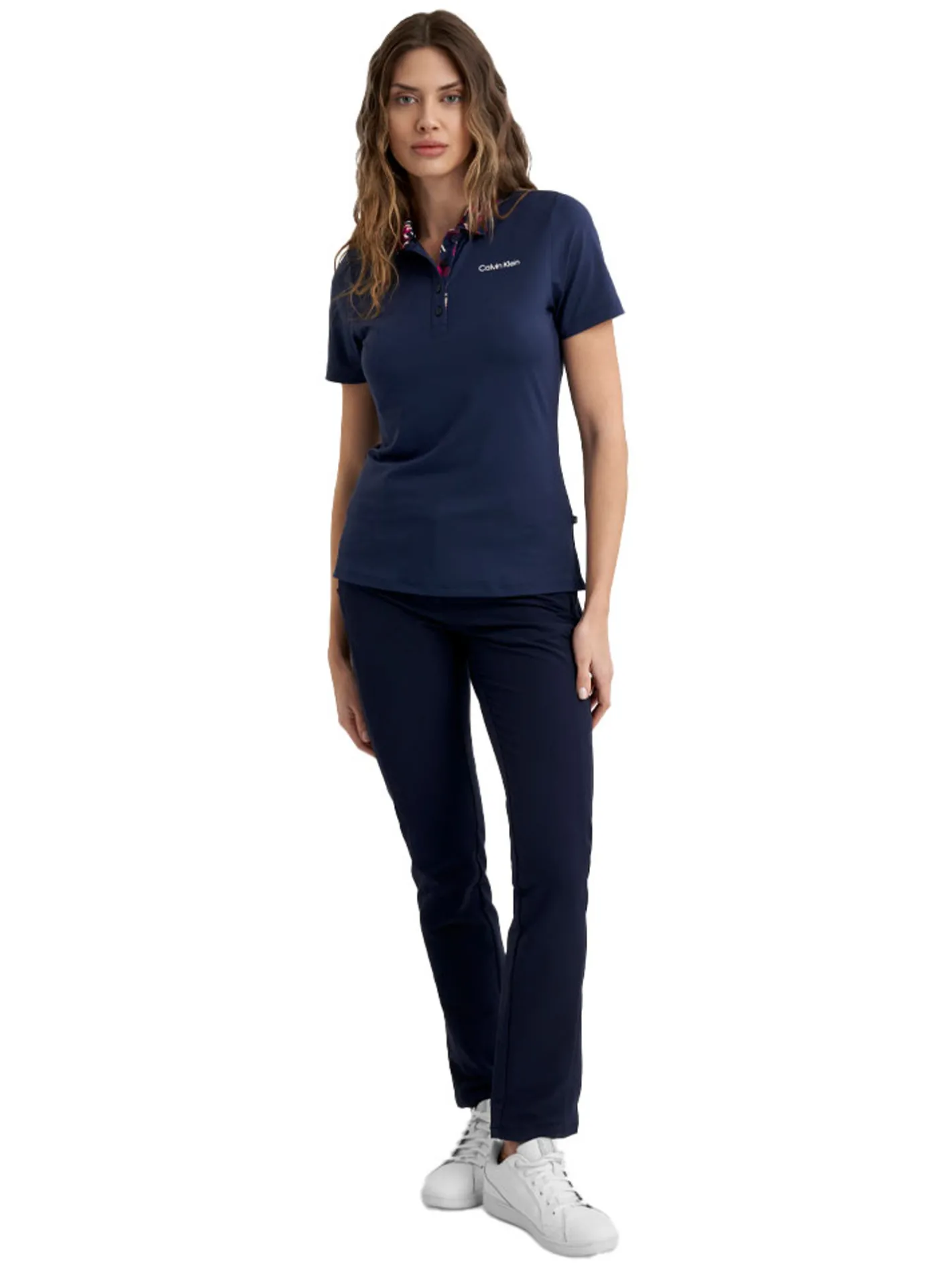 Women Calvin Klein Womens Vesey Short Sleeve Polo - Navy