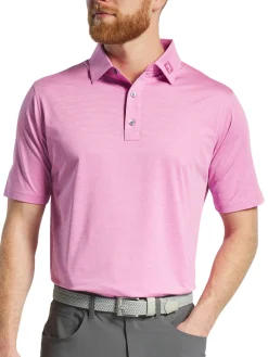 FootJoy Heather Stripe Lisle Polo Shirt - Pink