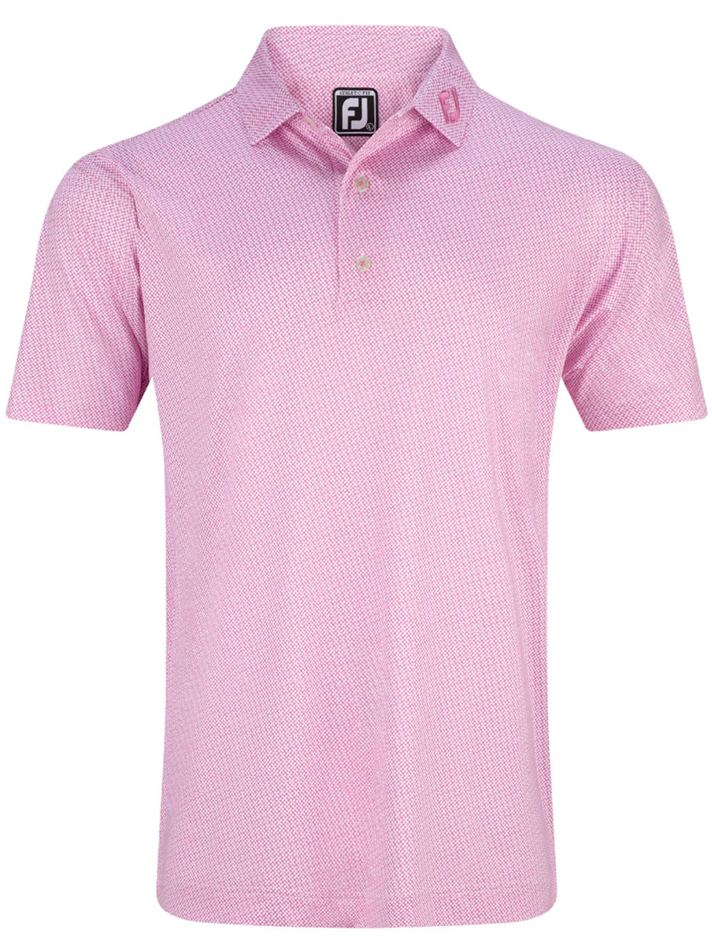 FootJoy Pinwheel Print Lisle Polo Shirt (Athletic Fit) - Pink/White