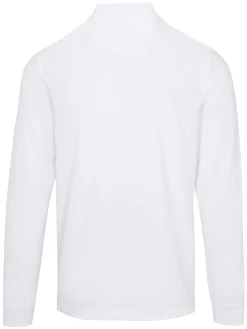Greg Norman Long Sleeve Pique Shark Polo - White
