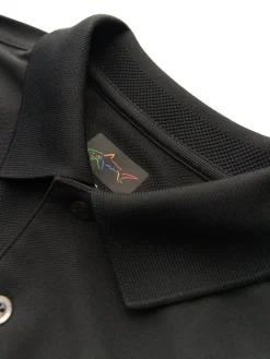 Greg Norman Long Sleeve Pique Shark Polo - Black