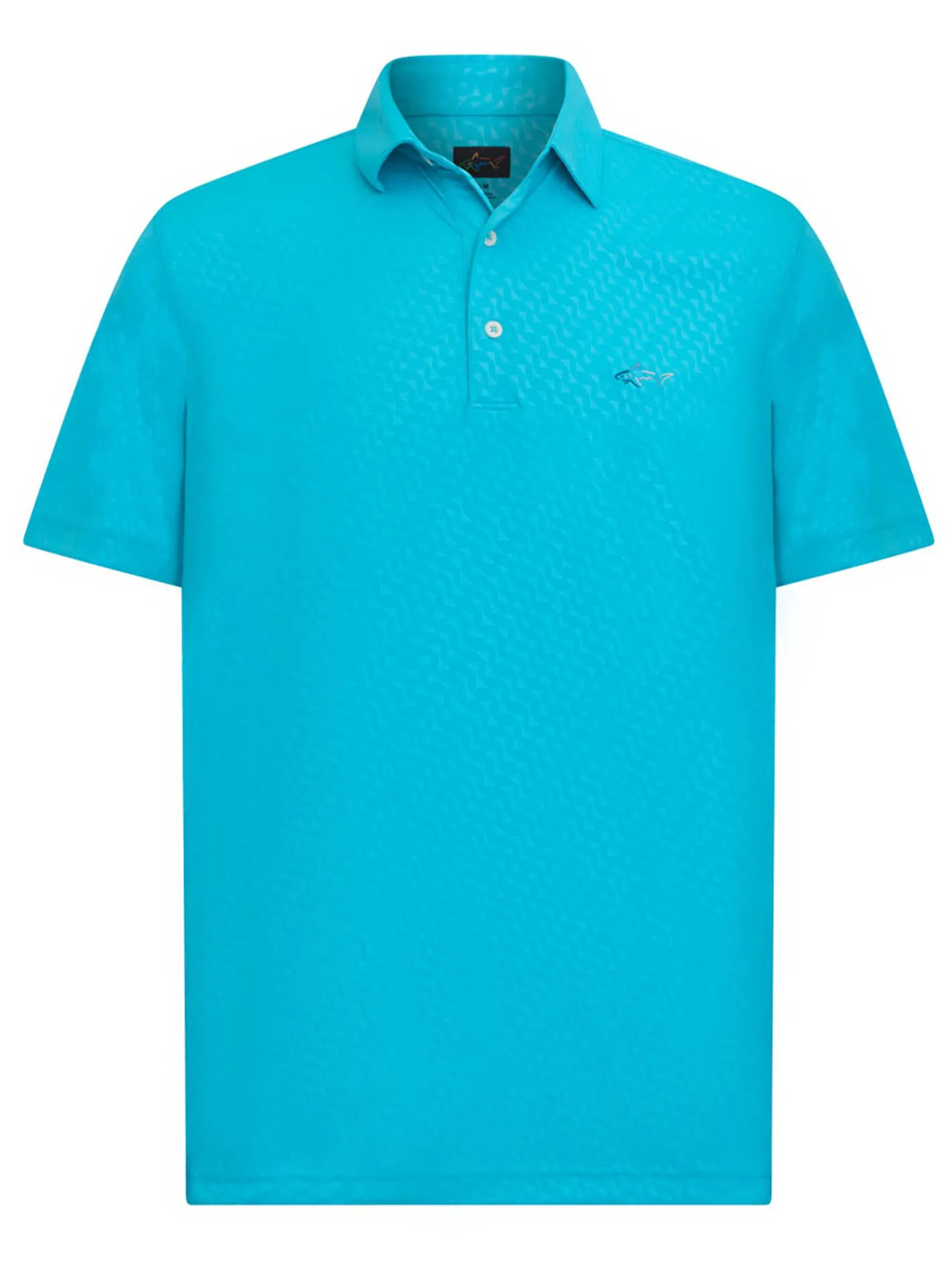Greg Norman ML75 Geo Embossed Polo - Bright Turquoise