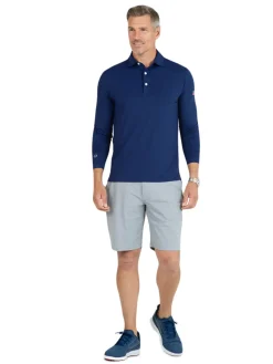 IBKUL Men's Long Sleeve Polo - Ink