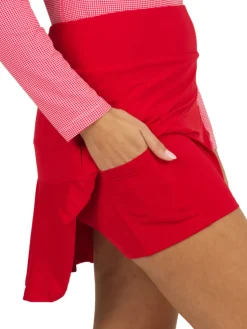 Women IBKUL Solid Flounce Skort (16.25