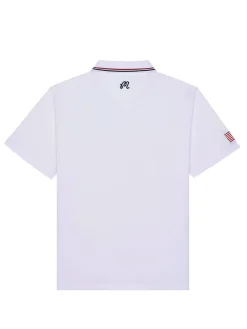 Malbon Eagle Buckets Performance Pique Polo - White