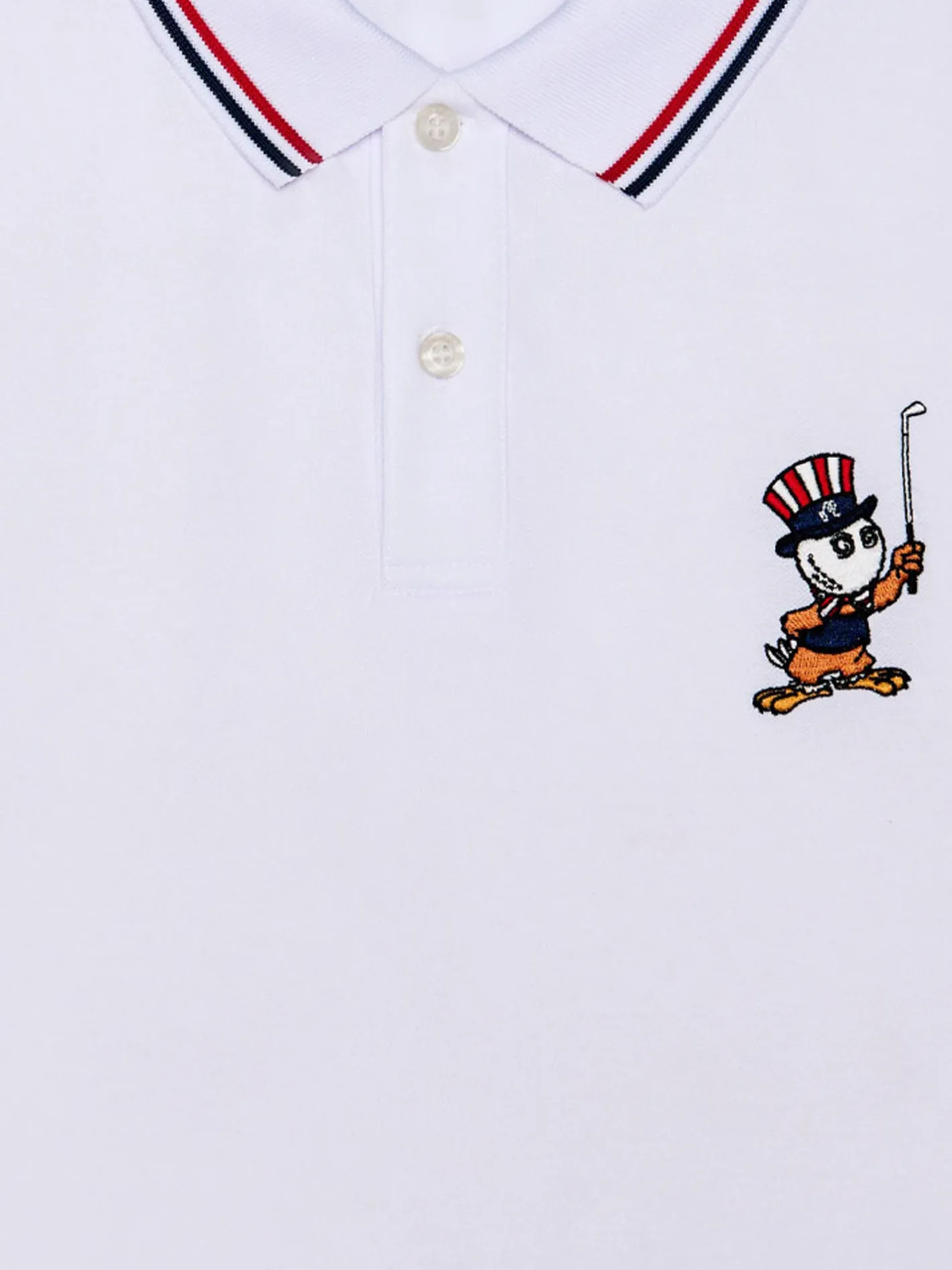 Malbon Eagle Buckets Performance Pique Polo - White