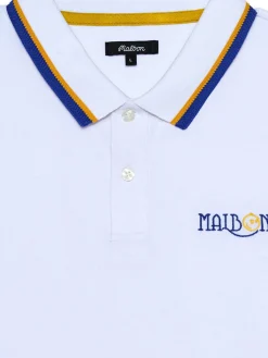 Malbon Grasse Pique Polo - White