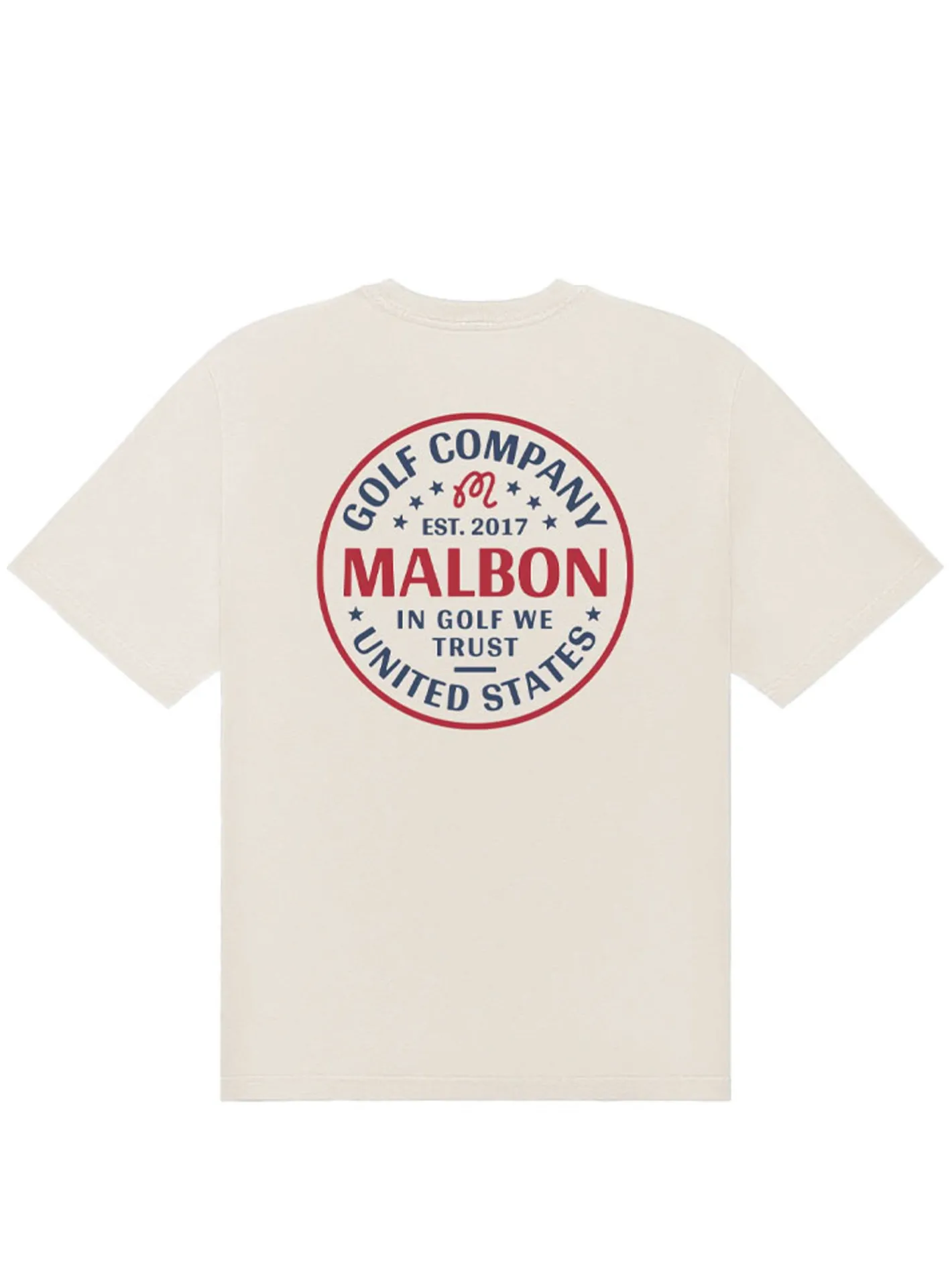 Malbon In Golf We Trust Short Sleeve Tee - Natural