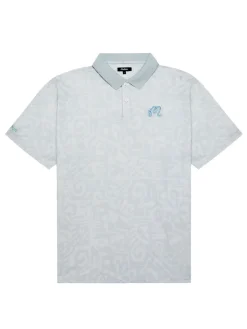 Malbon Mezzo Performance Pique Printed Polo - Silver