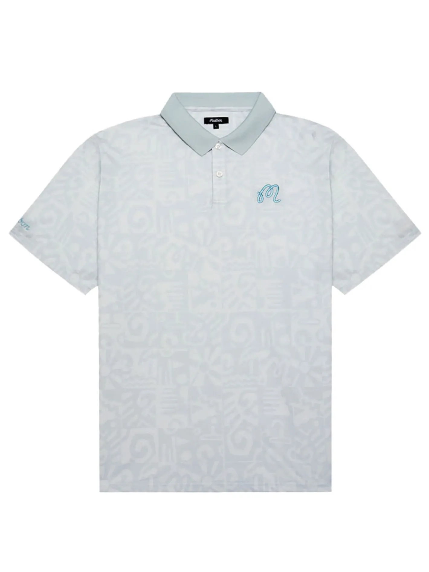 Malbon Mezzo Performance Pique Printed Polo - Silver