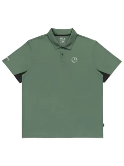 Malbon Performance Pique Polo - Forest/Black