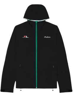 Malbon Tag Shell Hooded Zip Jacket - Black