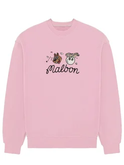 Malbon Two Man Scramble Crew Fleece - Pink