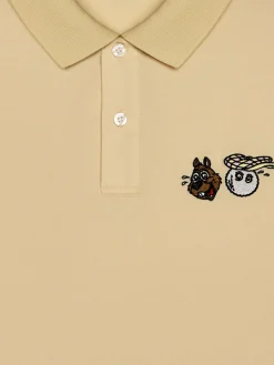 Malbon Two Man Scramble Pique Polo - Light Khaki
