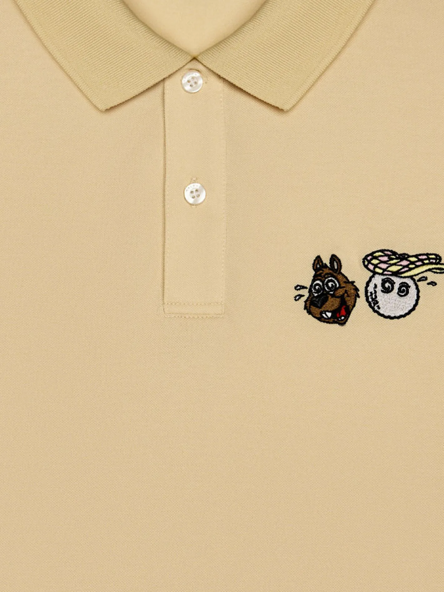 Malbon Two Man Scramble Pique Polo - Light Khaki