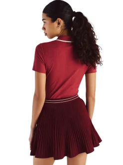 Women Malbon Womens Camilla Quarter Zip Polo - Garnet