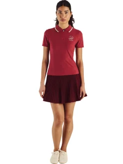 Women Malbon Womens Camilla Quarter Zip Polo - Garnet