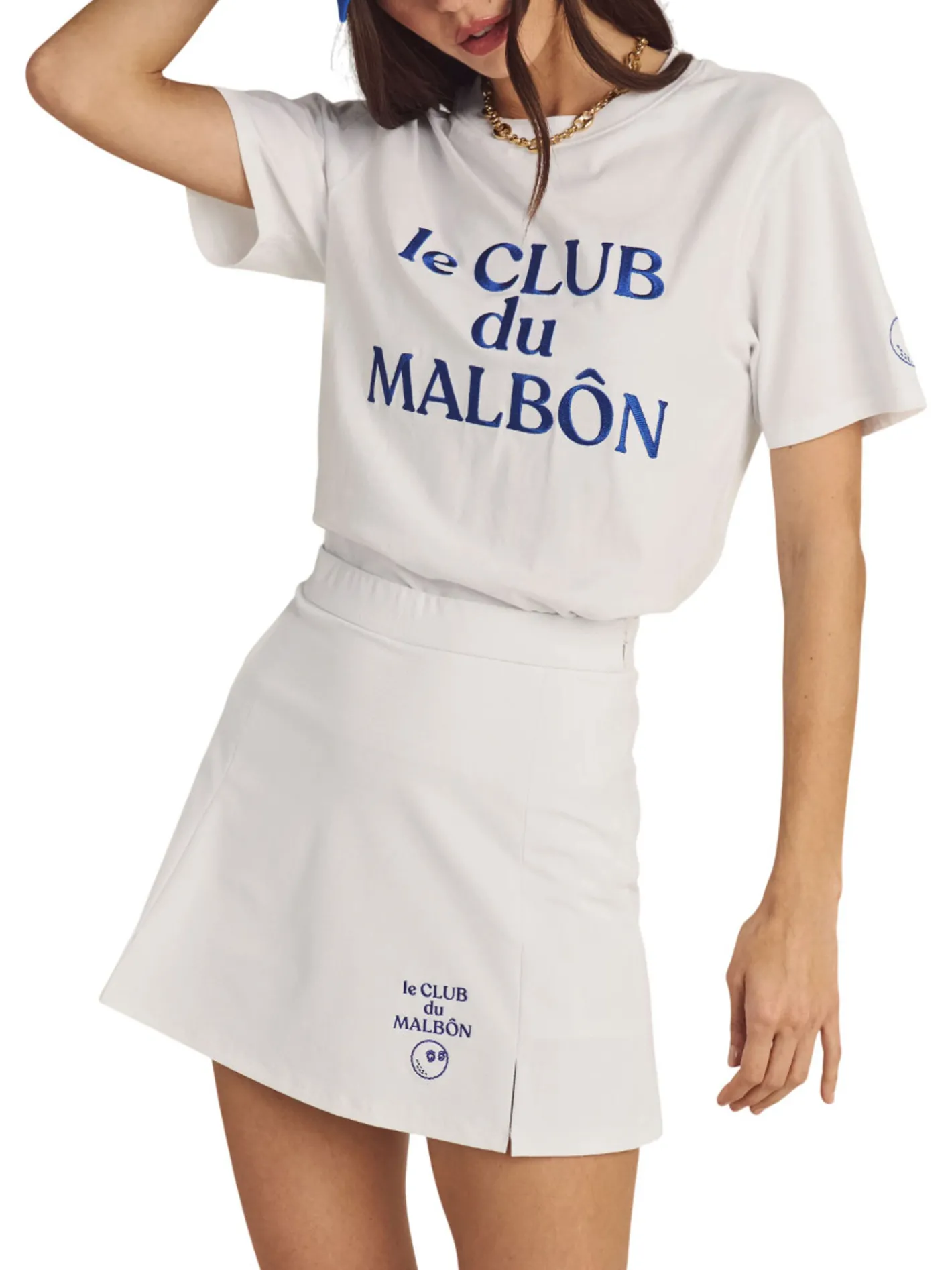 Women Malbon Womens Ella High Waisted Skort - White