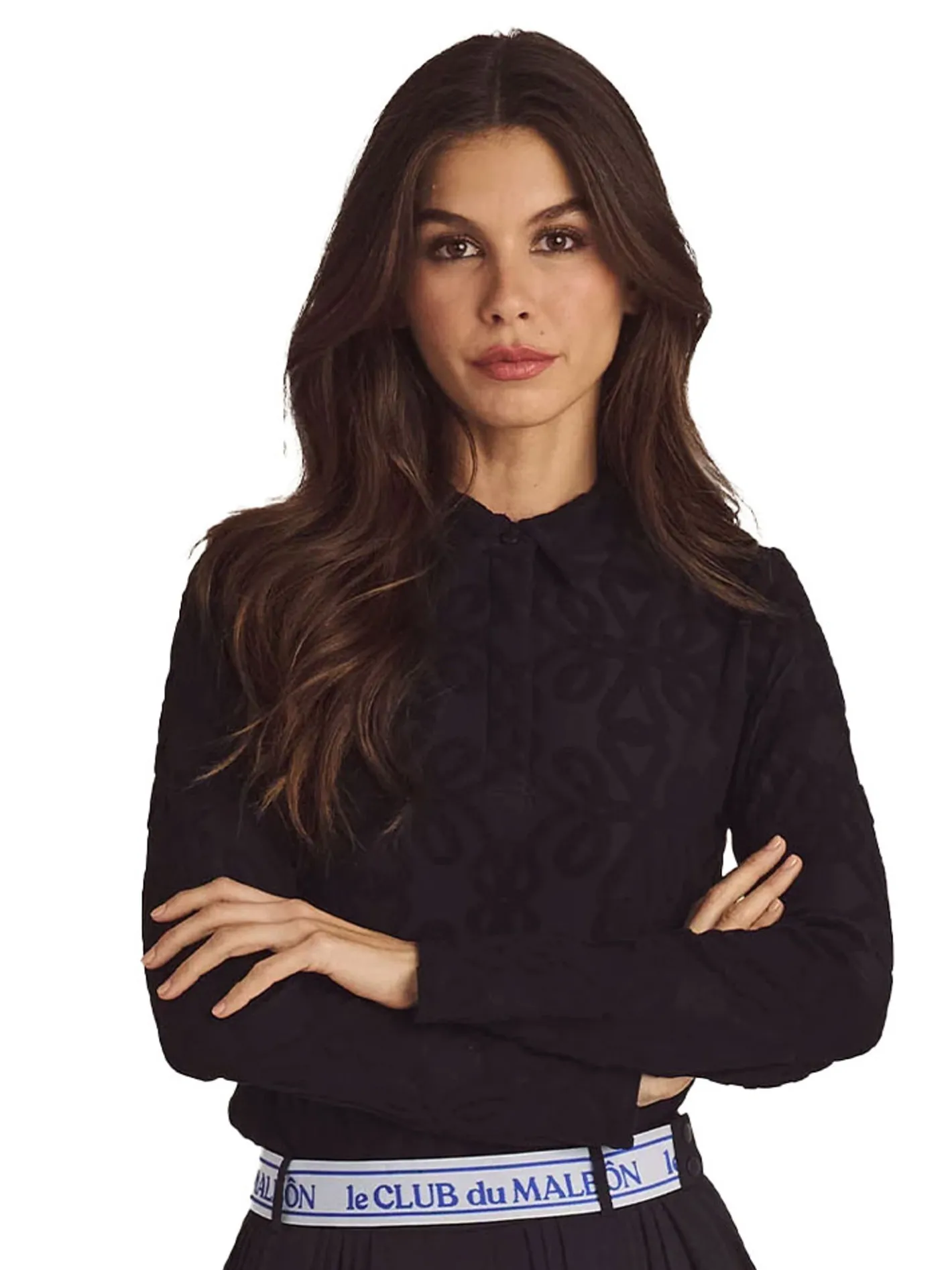 Women Malbon Womens Sophie Long Sleeve Polo - Black
