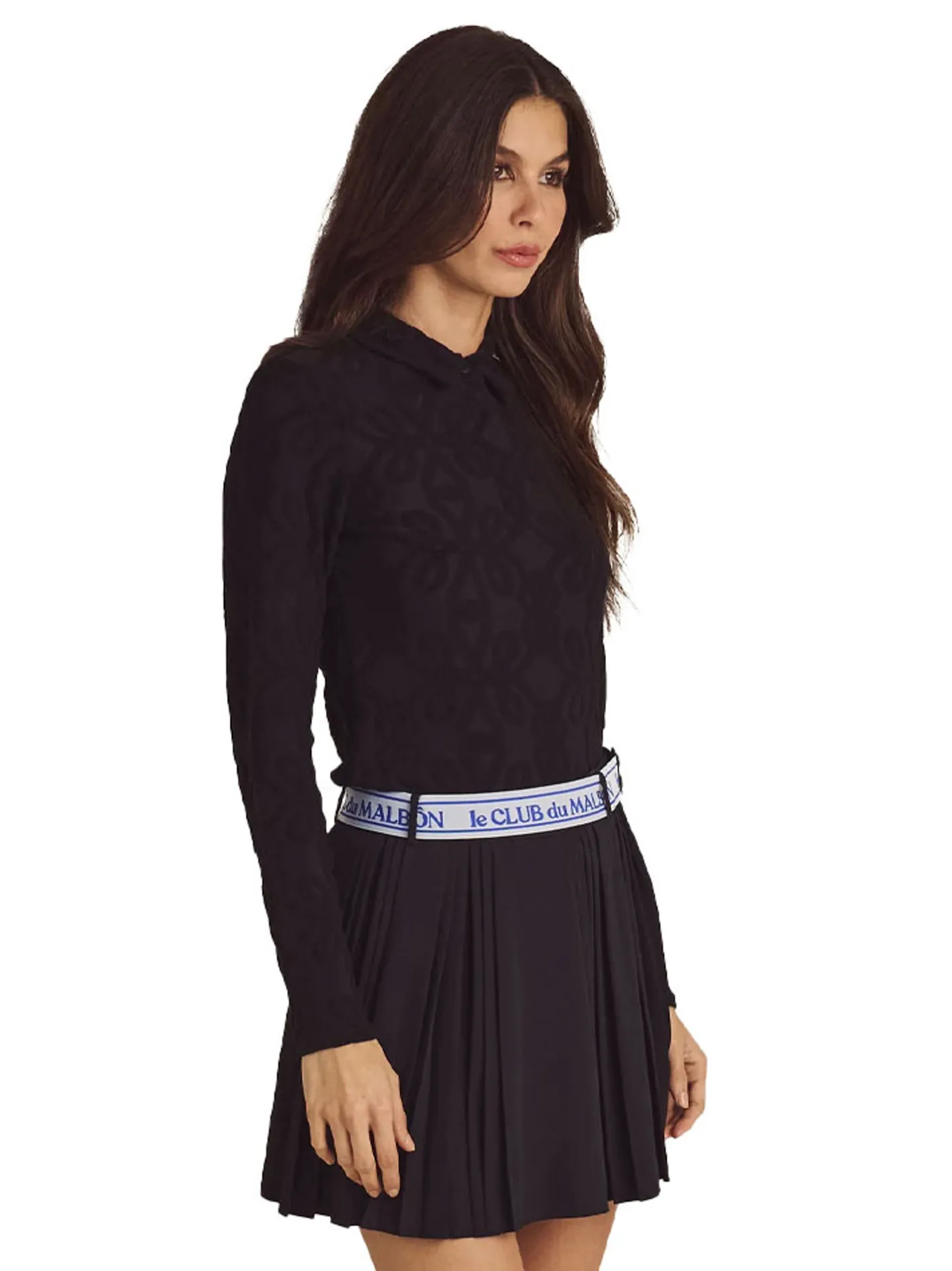 Women Malbon Womens Sophie Long Sleeve Polo - Black