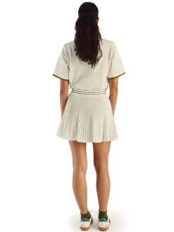 Women Malbon Womens Valentina Pleated Skirt - Ivory
