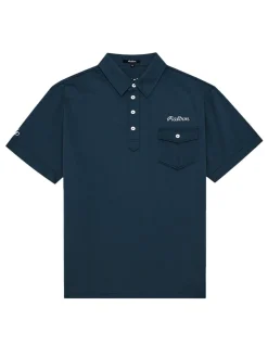 Malbon x Jesper Parnevik Single Pocket Mercerized Cotton Jersey Polo - Navy
