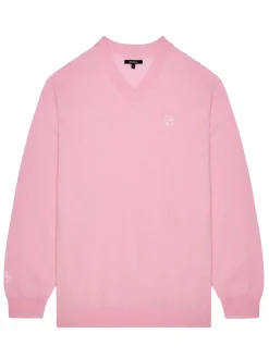 Malbon x Jesper Parnevik V-Neck Merino Wool Sweater - Pink