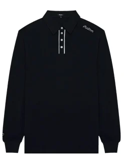 Malbon x Jesper Parnevik Long Sleeve Modal Pique Polo - Black