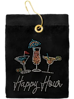 Navika Happy Hour Golf Towel Black