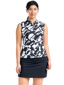 Women Nivo Women's Linnea Sleeveless Livcool Mock - Black/White
