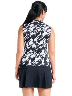 Women Nivo Women's Linnea Sleeveless Livcool Mock - Black/White