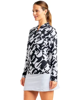 Women Nivo Women's Lolita Long Sleeve Livcool Mock - Black/White