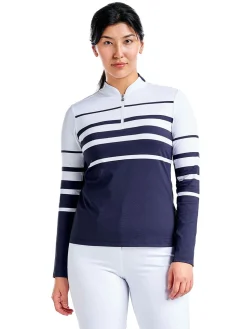 Women Nivo Women's Lolita Long Sleeve Livcool Mock - White/Navy
