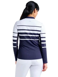 Women Nivo Women's Lolita Long Sleeve Livcool Mock - White/Navy
