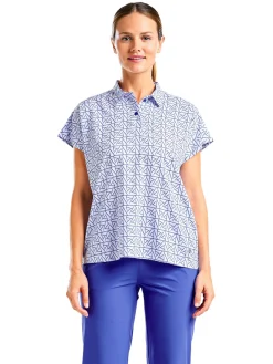Women Nivo Women's Veronica Short Sleeve Polo - Cobalt