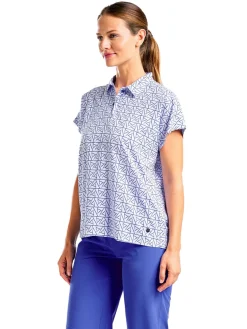 Women Nivo Women's Veronica Short Sleeve Polo - Cobalt