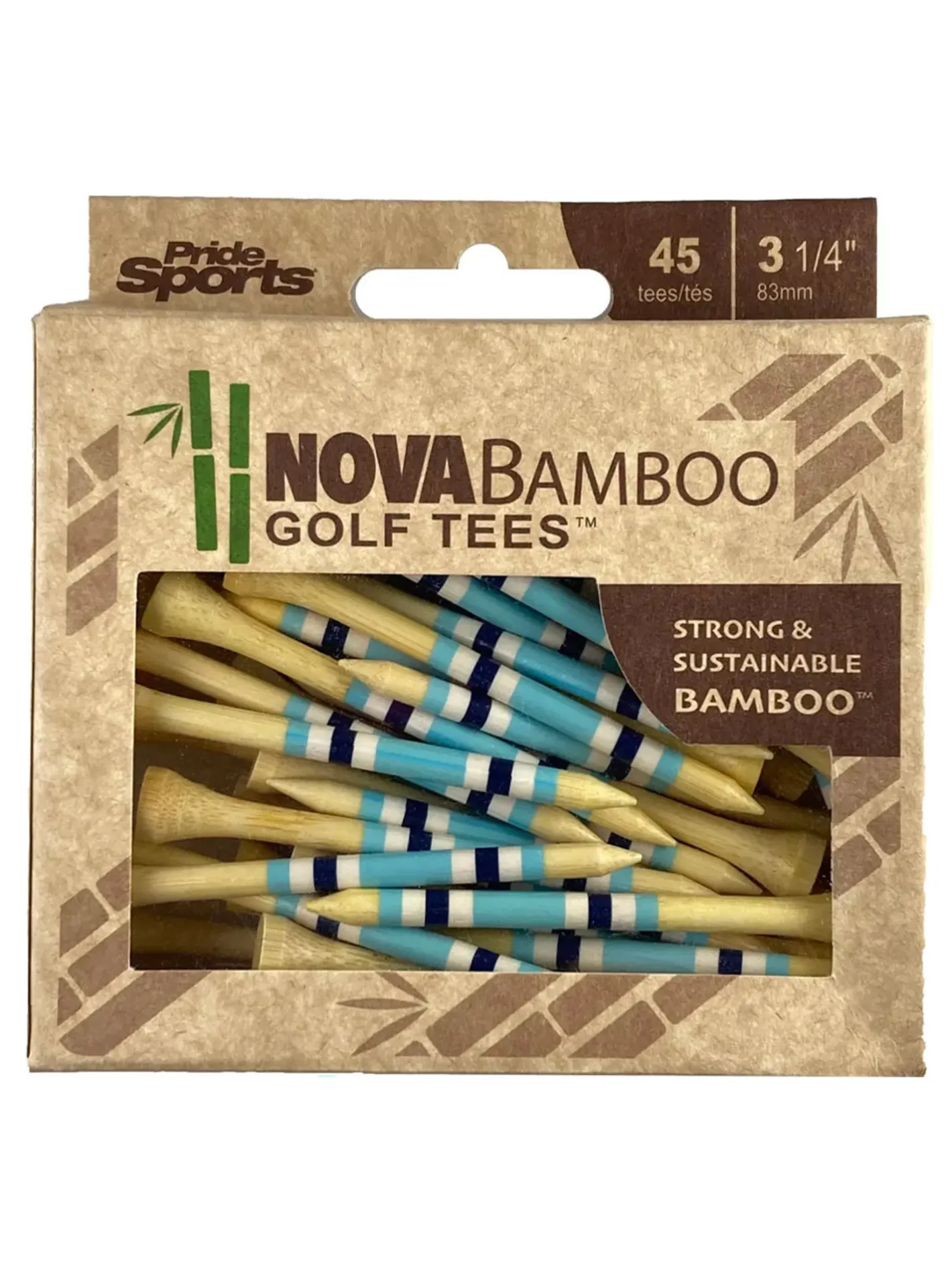 Pride Golf Tee Nova Bamboo Striped Golf Tees - 3.25"
