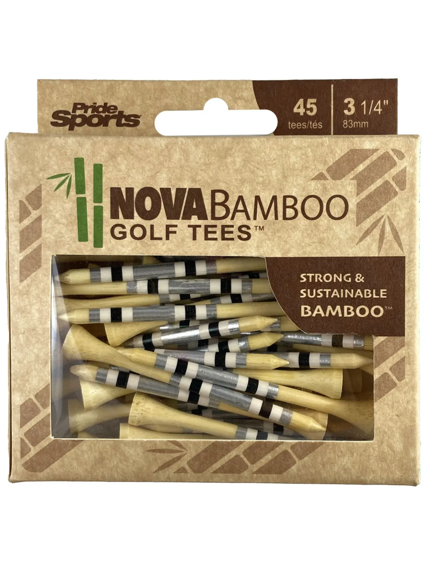 Pride Golf Tee Nova Bamboo Striped Golf Tees - 3.25"