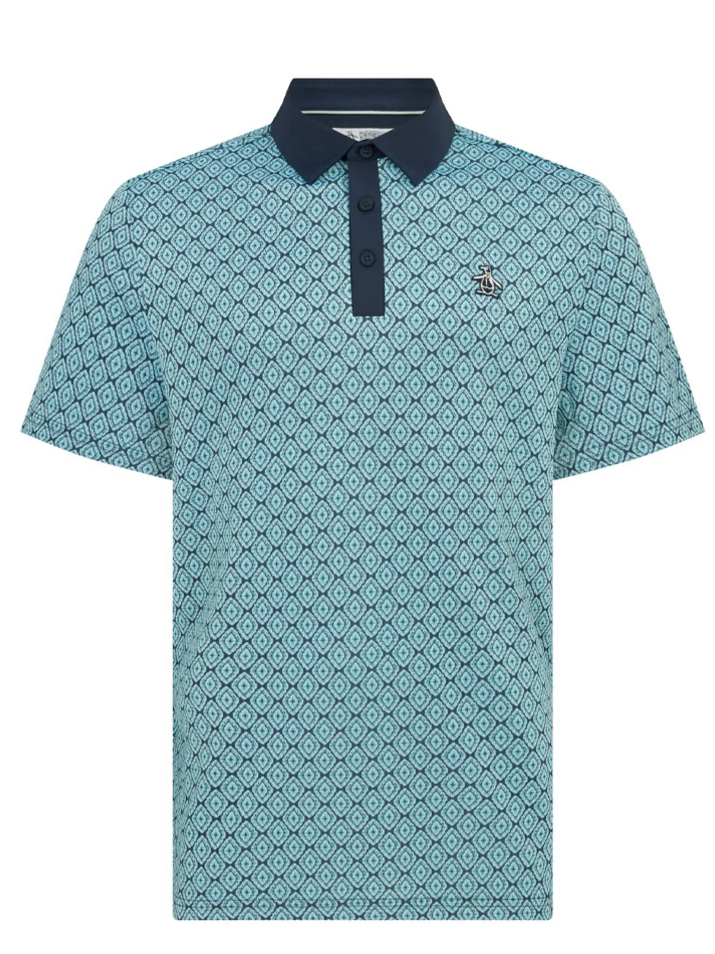 Original Penguin Bohemian Jacquard Block Polo - Black Iris