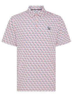Original Penguin Layered Umbrella Print Polo - Murex Shell