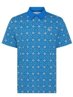 Original Penguin Pete's Cocktail Windowpane Polo - French Blue