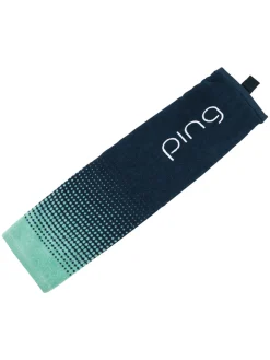 PING Ladies Trifold Towel - Navy/Mint