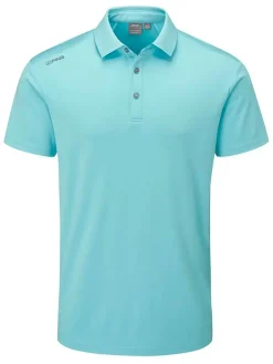 PING Lindum Tailored Fit Polo - Sky Blue
