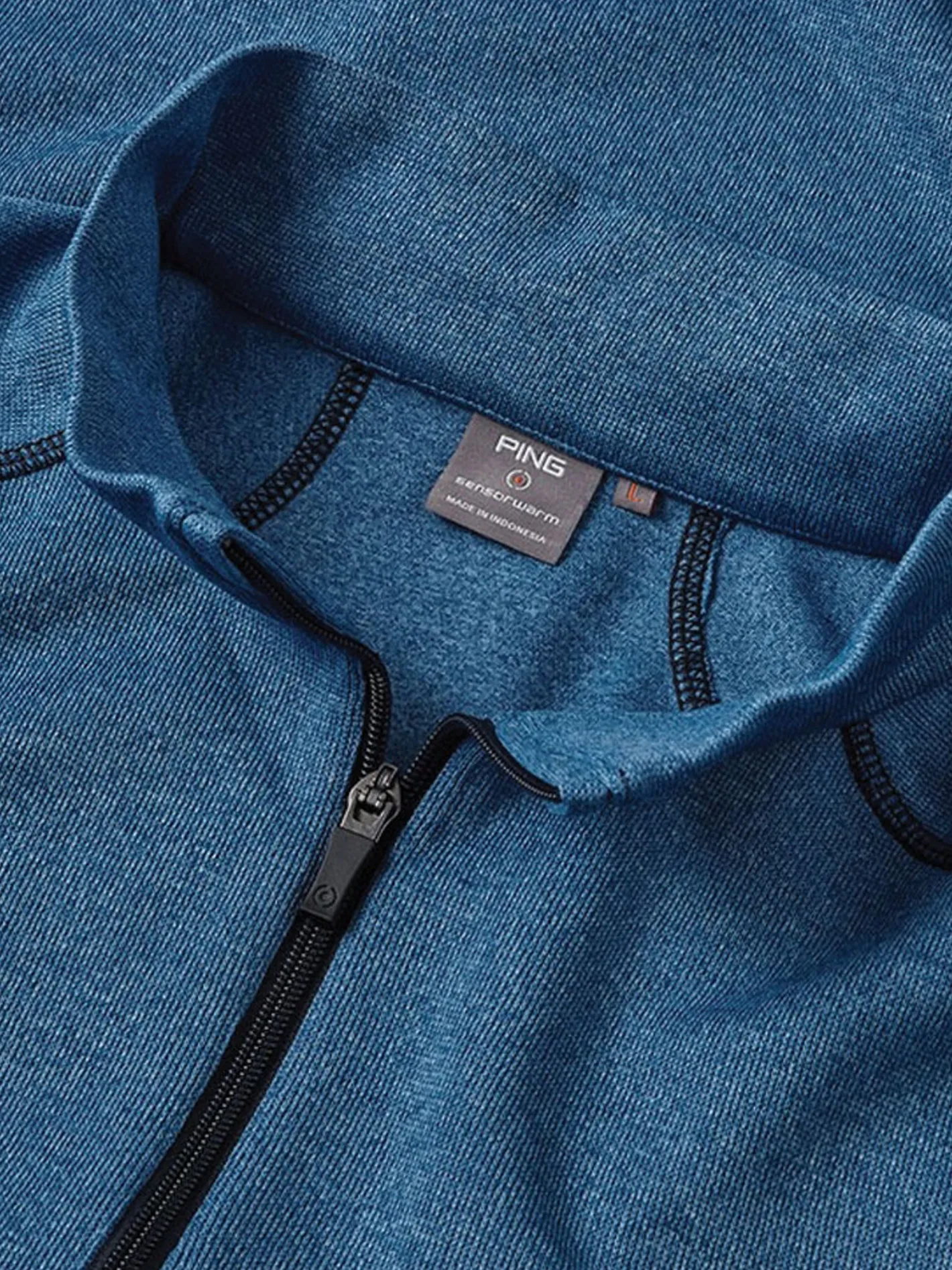PING Ramsey 1/2 Zip Ribbed Fleece - Snorkel Blue Marl