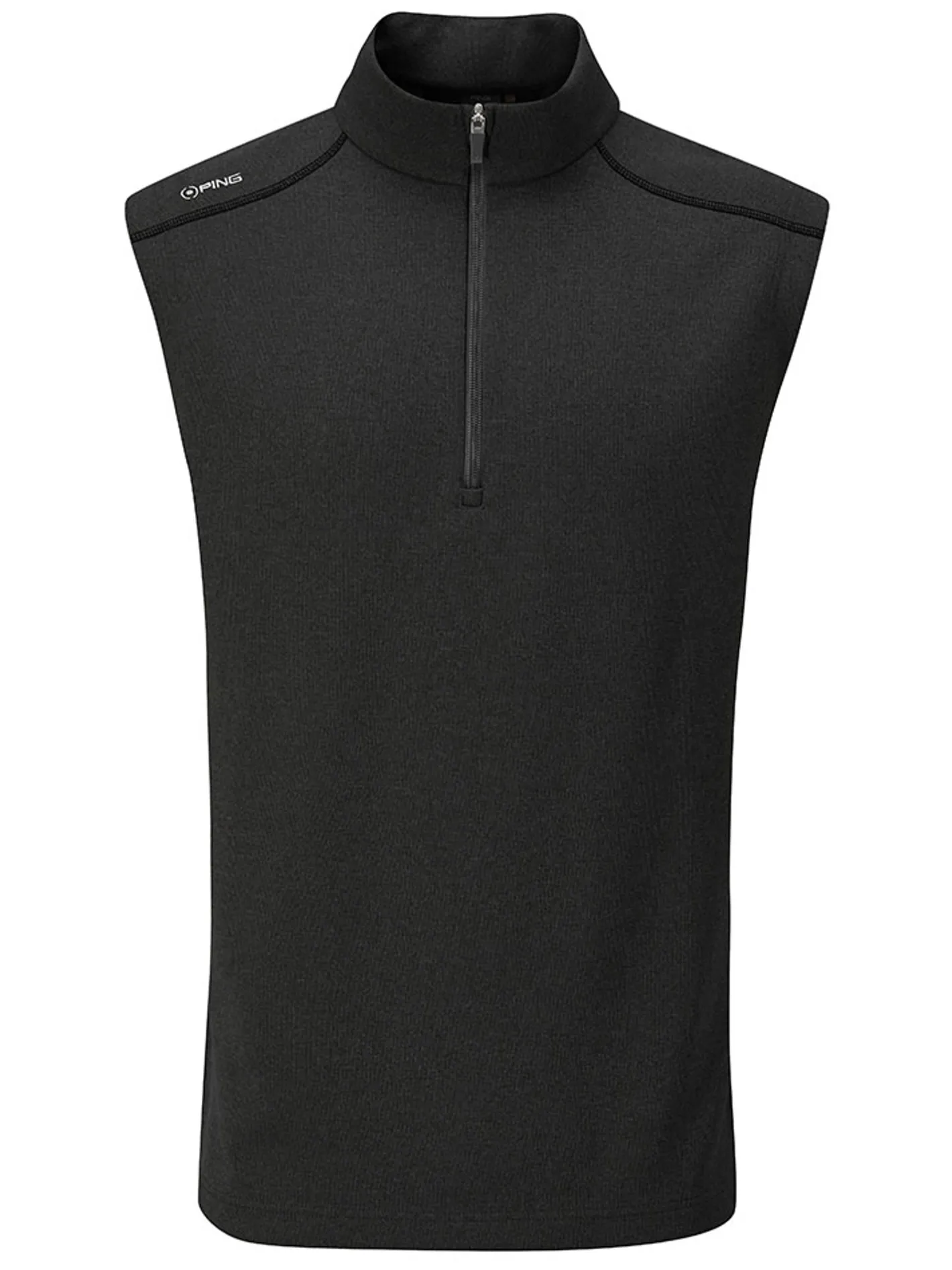 PING Ramsey 1/2 Zip Ribbed Fleece Vest - Black